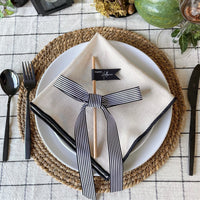 pre made black and white ribbon bows for napkins