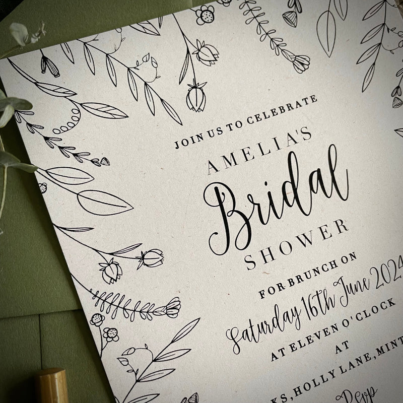 Botanical Floral Bridal Shower Invitation