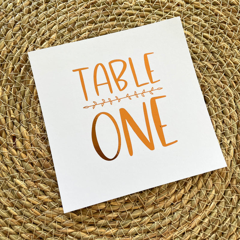 Copper Foil Square Table Numbers