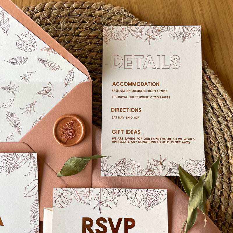 Tropical Leaves Wedding Invitation Set