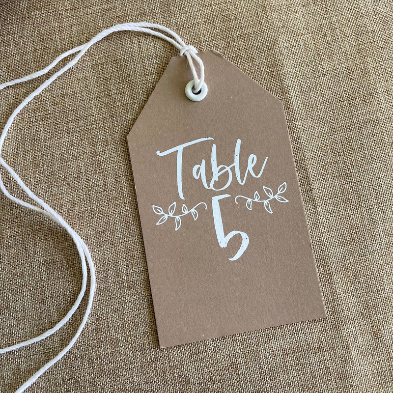 Rustic Charm Table Number Luggage Tag