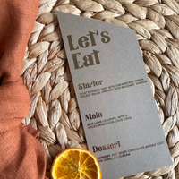 foil wedding menu