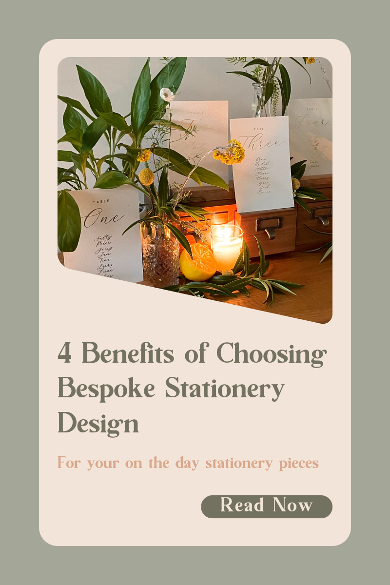 4 Benefits of choosing bespoke design for on the day wedding stationery