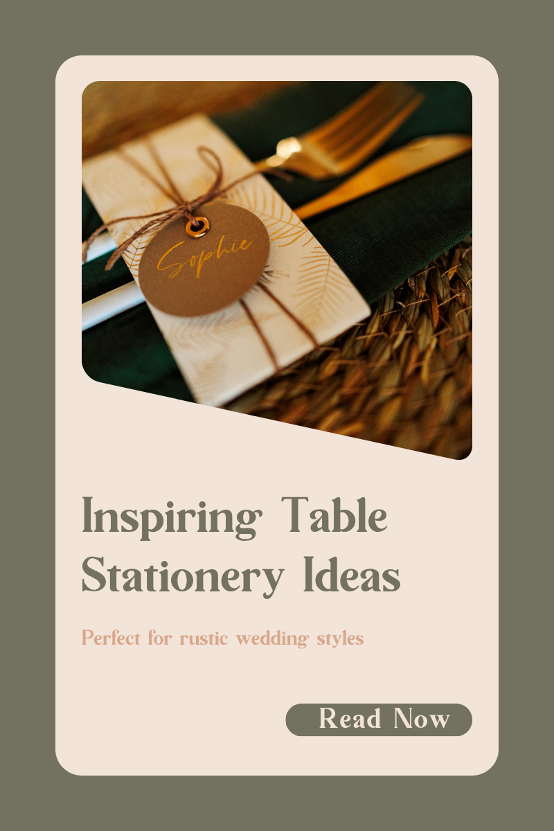 Wedding table stationery ideas for rustic styles