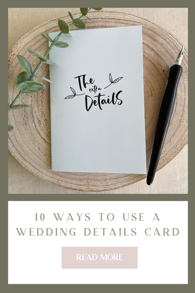 10 Ways To Use A Wedding Details Card Confetti Sweethearts Wedding Styling Prop Hire 5844