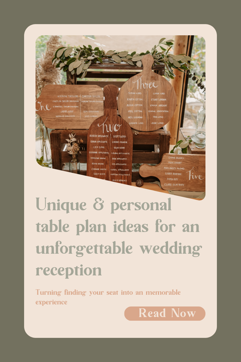 Unique & personal table plan ideas for an unforgettable wedding reception