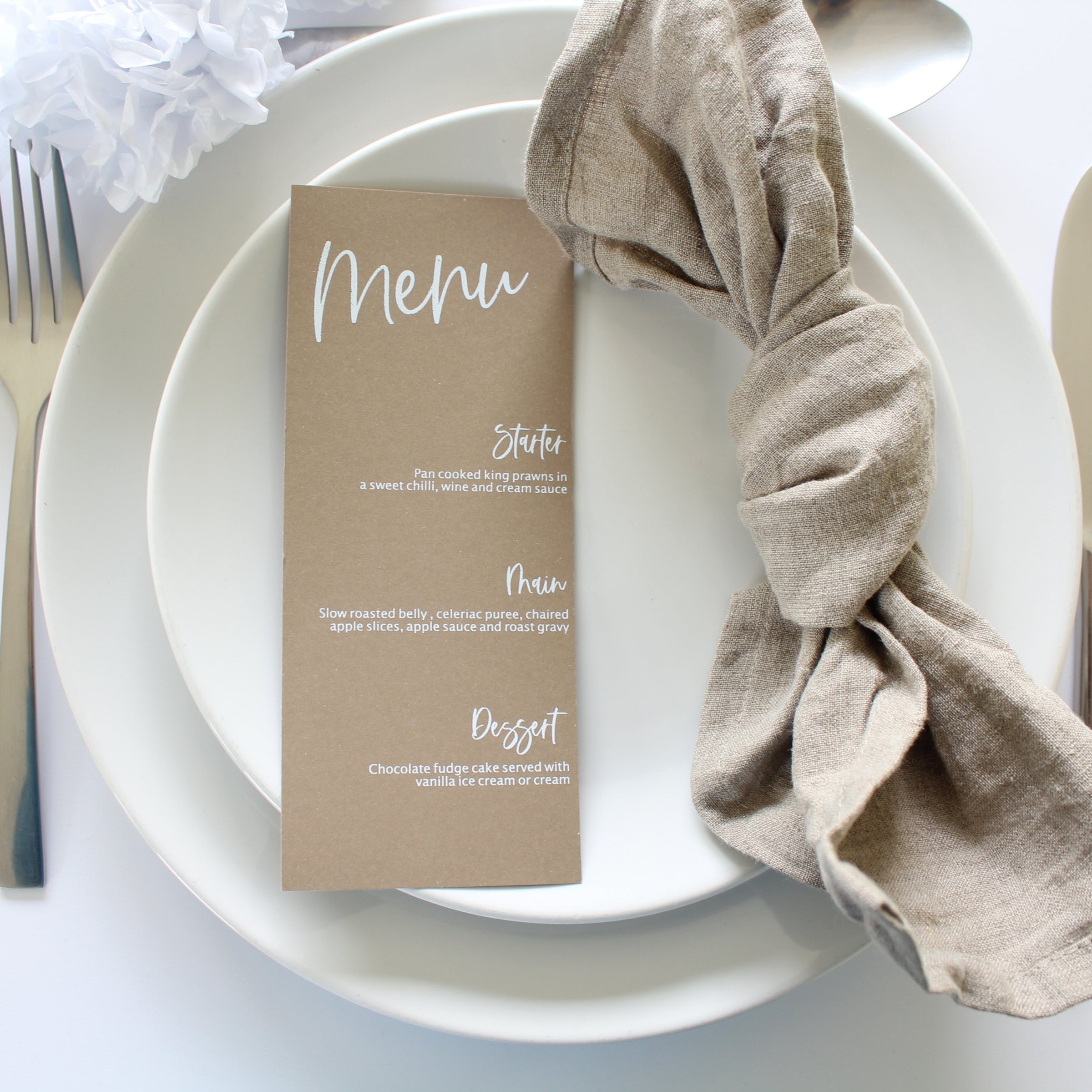 rustic wedding menus