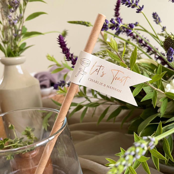 personalised paper drink straws for celebrations