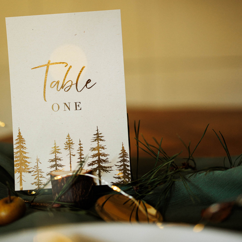 woodland pine tree table numbers