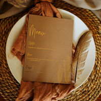 bohemian desert cactus menu card