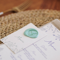 leaf branch wax seal for sage green wedding