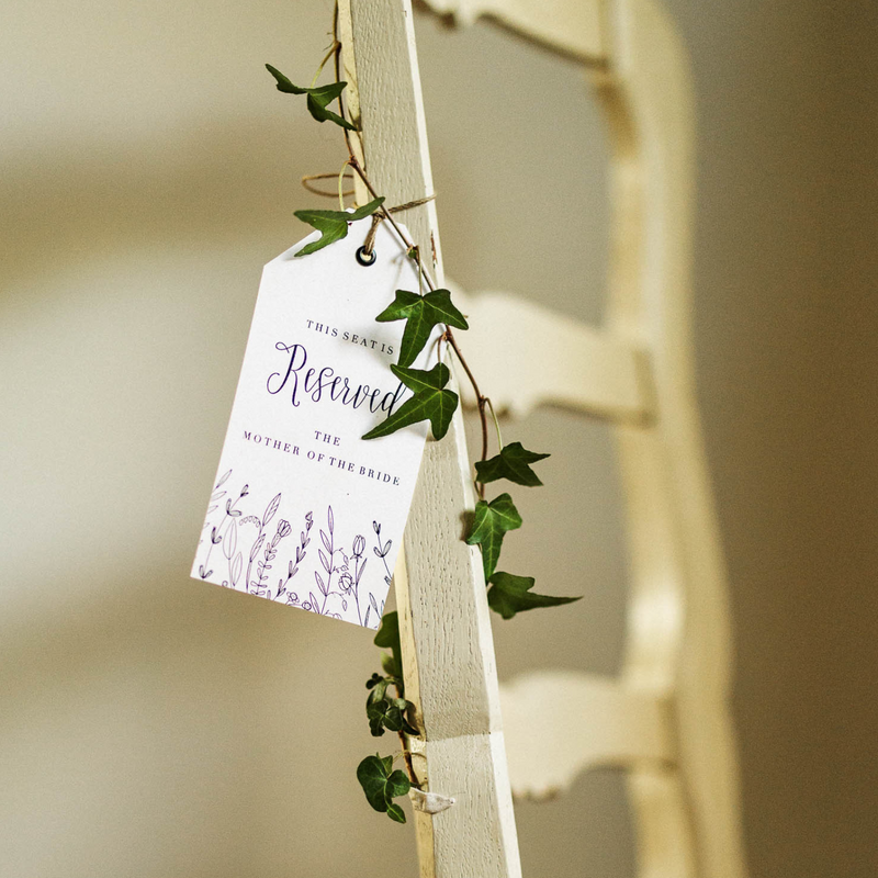 wedding ceremony reserved tags for seating