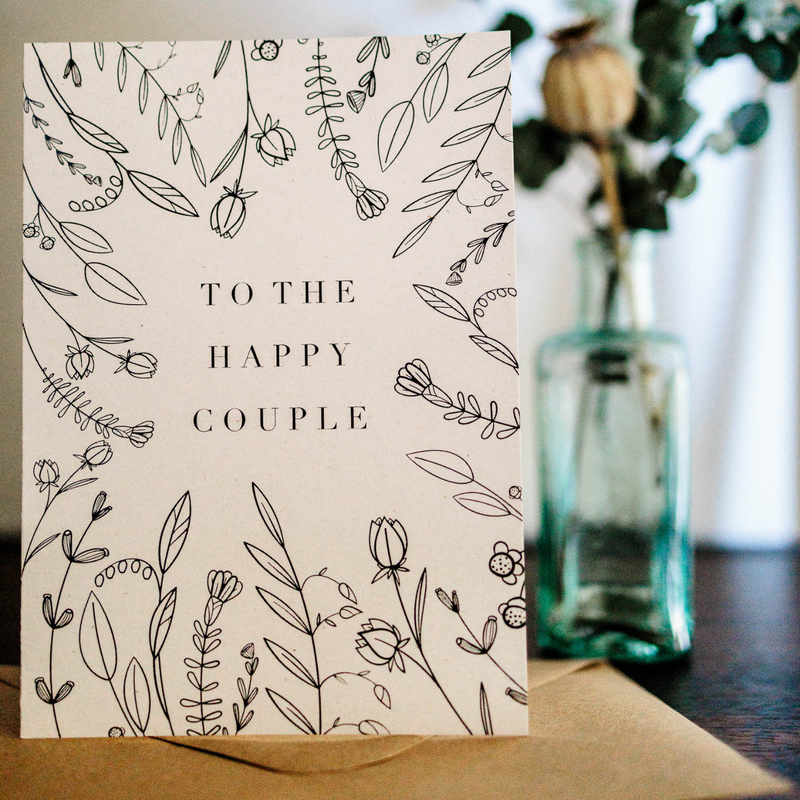 to the happy couple on their engagement card