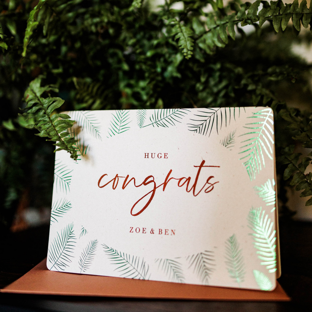 foil huge congratulations card for wedding or engagement