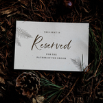 reserved seating cards for wedding ceremony chairs