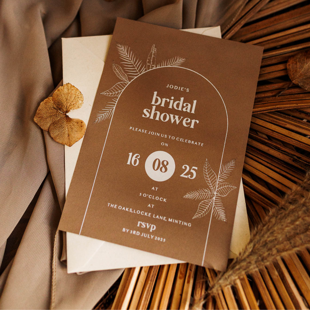 bohemian style bridal shower invitation