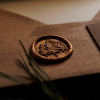 forest tree wax seal for woodland wedding or christmas menu