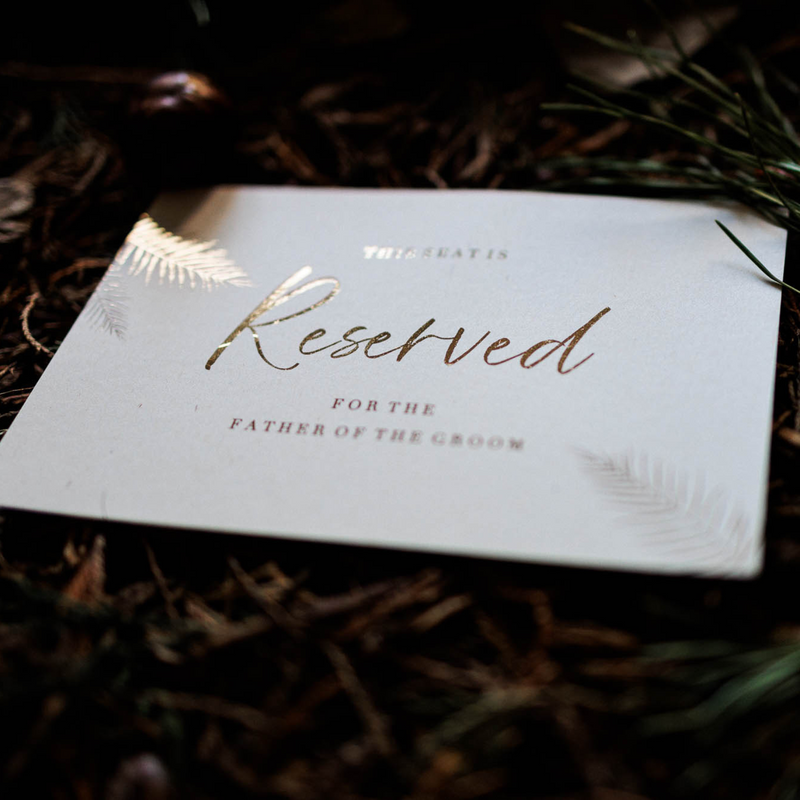reserved seating cards for wedding ceremony