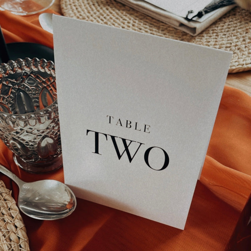 monochrome wedding table numbers