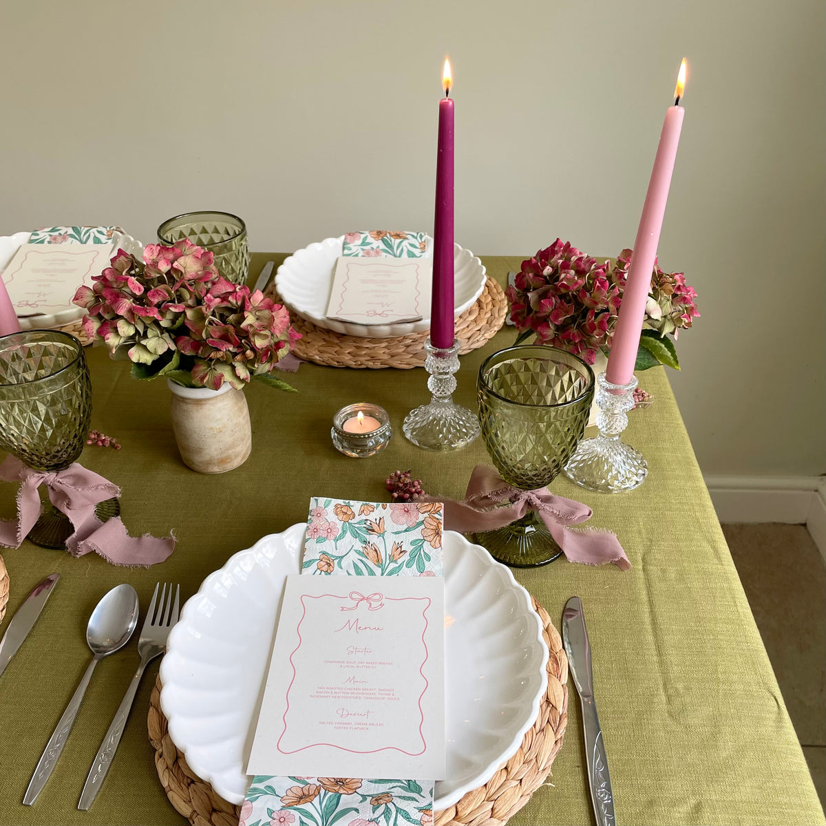 Tapered Candles Pink Duo