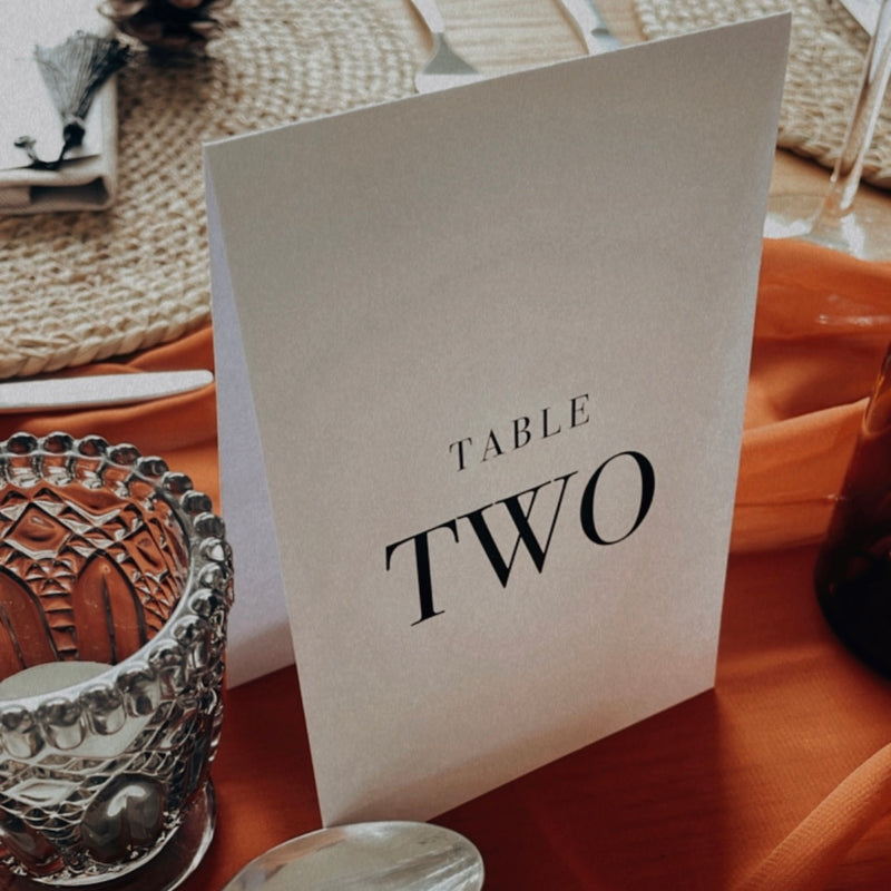 modern folded table numbers