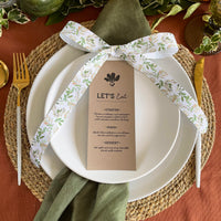 ribbon bows for tablescaping autumn leaf pattern