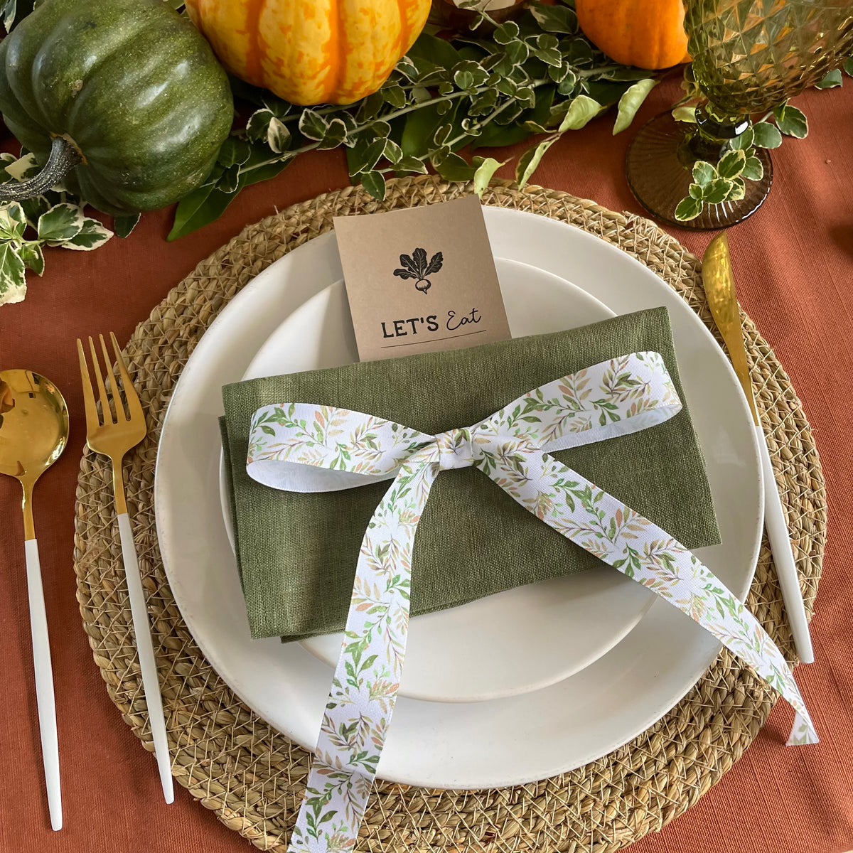 autumn bow ribbons for table stying
