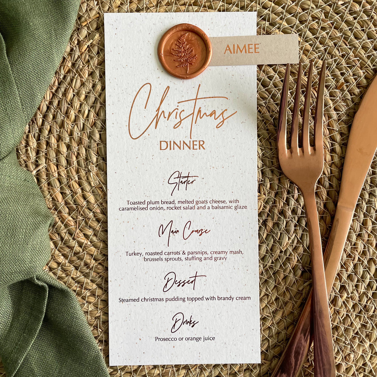 foil christmas menu