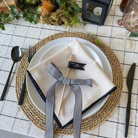 black and white striped ribbon bows for home decorating