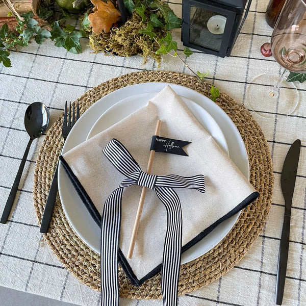 black and white striped ribbon bows for home decorating