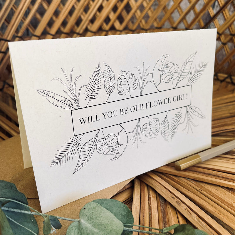 will you be our flower girl botanical card