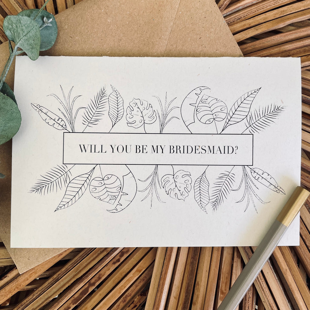 will you be my bridesmaid card nature