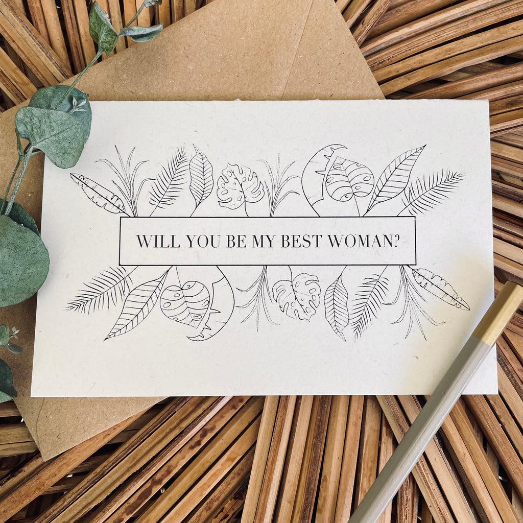 will you be my best woman card for wedding