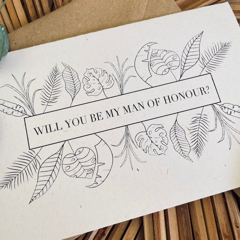 wedding party proposal cards will you be my man of honour