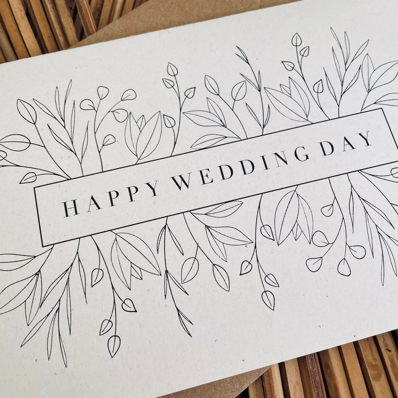 leaf wedding day card
