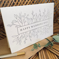 leaf botanical card for wedding day