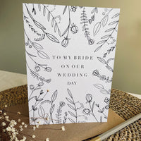 to my bride on our wedding day card botanical floral print