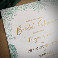 Succulent Plant Bridal Shower Invitation