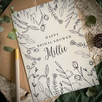 botanical bride to be card for bridal shower