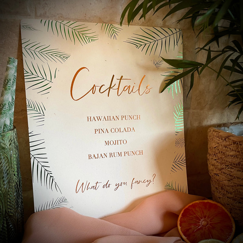 cocktail sign for events