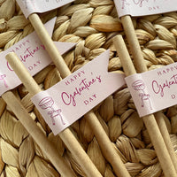 pink paper drink straws for galentines party