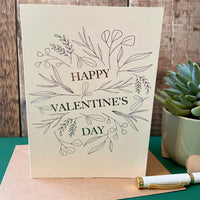 neutral valentines day card with gold foil