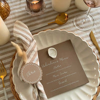 valentines menu card and scallop place cards