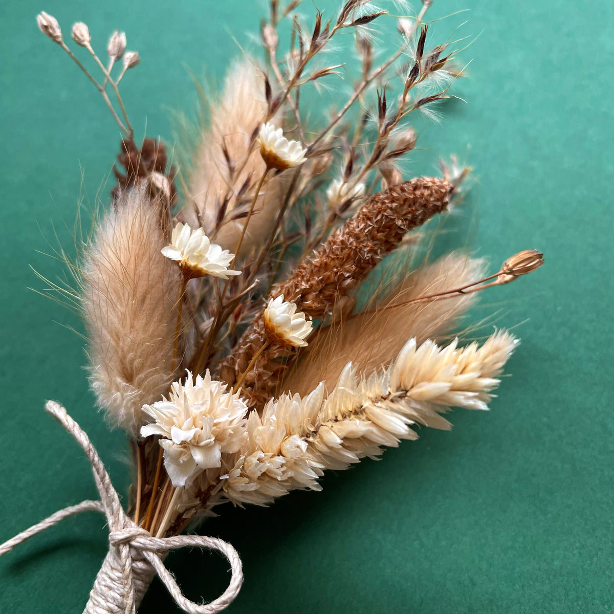 wild grass wedding buttonhole for boho wedding style