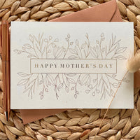 leaf design happy mothers day card