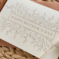 gold leaf design for mum on mothers day card