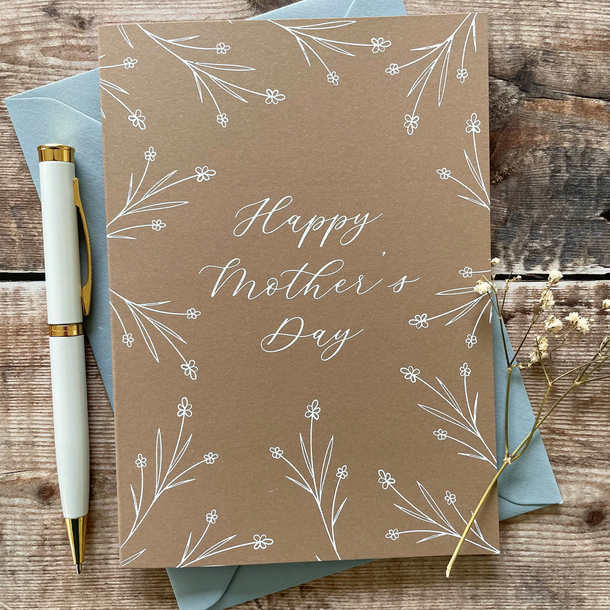 delicate floral design card for mothers day