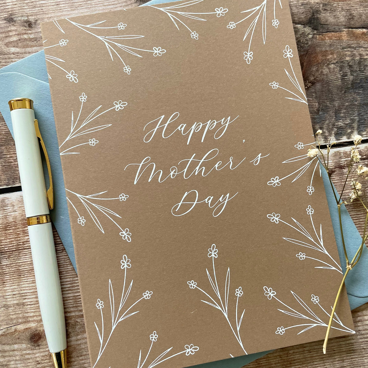 rustic floral card for mothers day