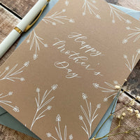 brown and white floral card for mum on mothers day