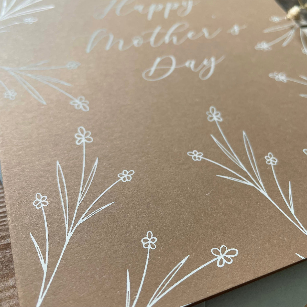 rustic mothers day card with flower design